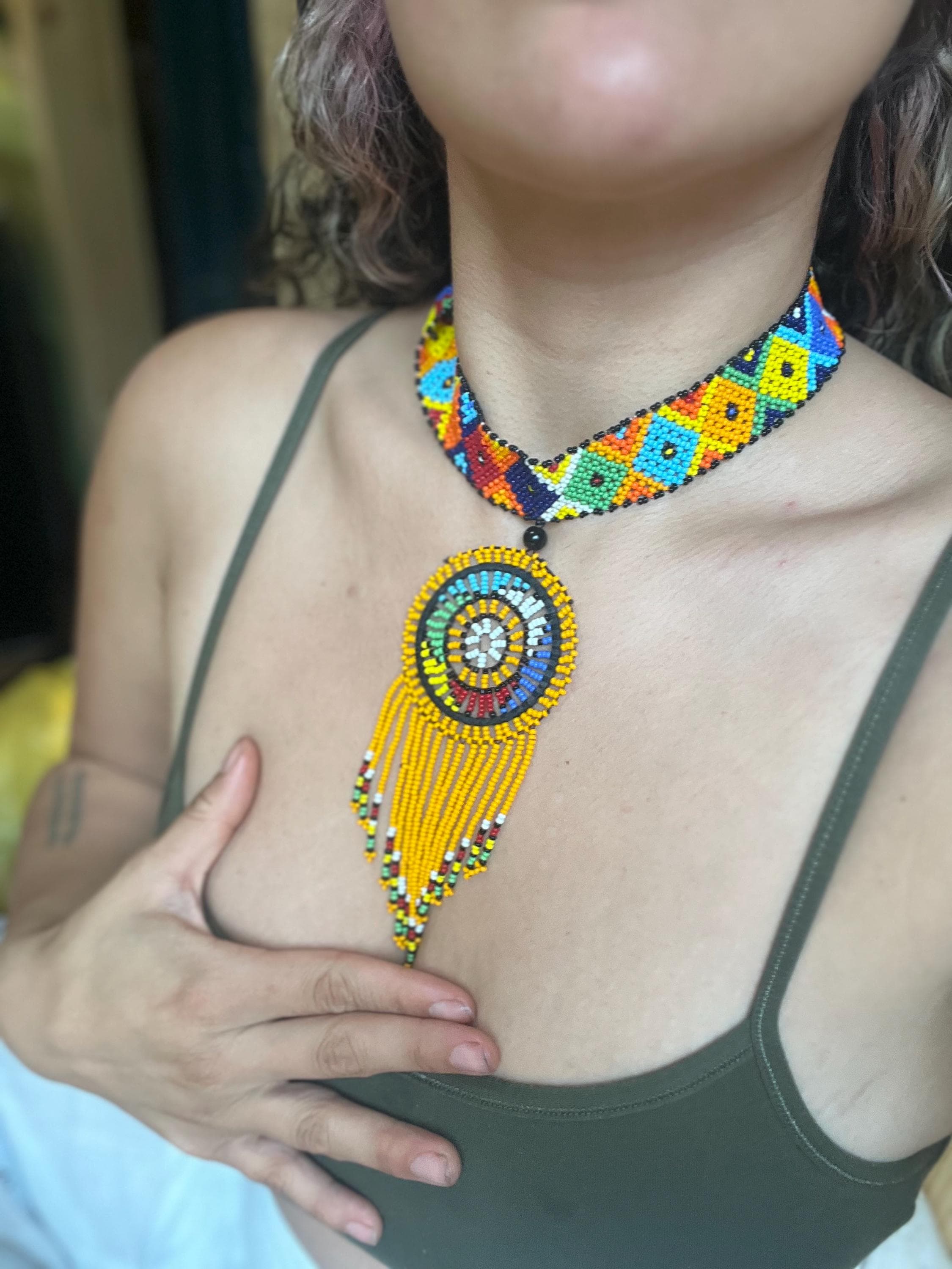 ブラジルのアマゾン川のネックレス 木製ビーズの多重ストランドネックレス Brazil Indigenous Necklace - Etsy