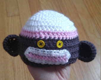 baby sock monkey hat