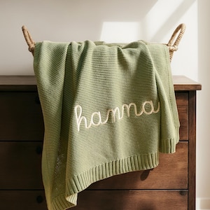 Personalized Baby Blanket, Embroidered Name Blanket, Custom Knit Blanket, Baby Shower Gift, Newborn Gift, Baby’s First Christmas Gift