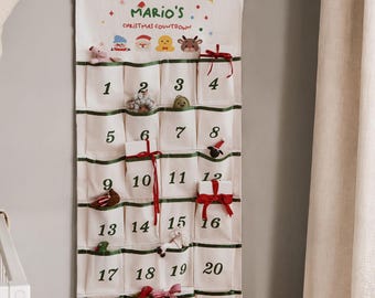 Personalized Advent Calendar, Custom Name Christmas Countdown, Holiday Wall Hanging Decor, Family Gift, Kids Advent Calendar