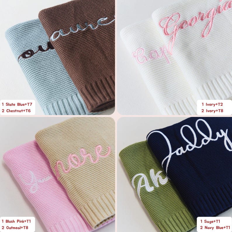 Personalized Baby Blanket, Embroidered Name Blanket, Custom Knit Blanket, Baby Shower Gift, Newborn Gift, Baby’s First Christmas Gift image 7