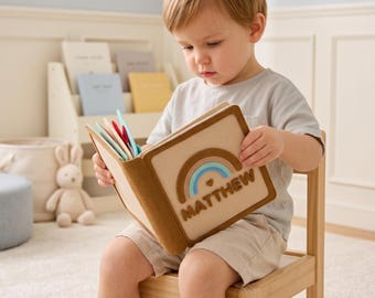 Custom Christmas Gift Quiet Book, Handmade Felt Cloth Book for Toddler, Montessori Sensory Toy, First Birthday Gift