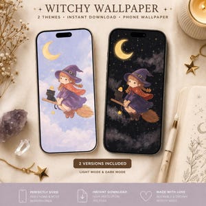 魔女風スマホ壁紙セット | ライトモード＆ダークモード