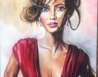 Portrait der Frau in rot