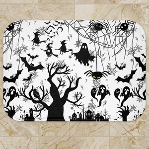 Halloween bath mat, decorative Halloween bath mat, patterned Halloween bath mat,Decorative bathroom rug, Halloween Themed Bath Mat