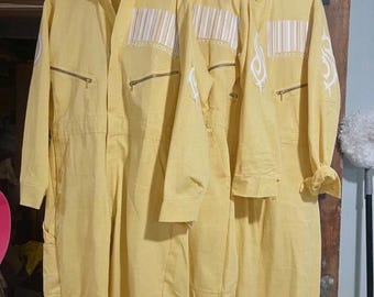 Light yellow barcode Jumpsuit | Industrial Workwear Costume | Slipknot Inspired Coverall | Unisex Boiler Suit | Rock Band Stage