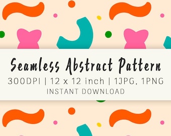 Seamless Abstract Shape Pattern | Playful Colorful Organic Shapes | Modern Kids Fabric Digital Paper
