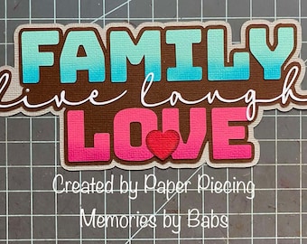 Family Title Premade Paper Piecing by Babs