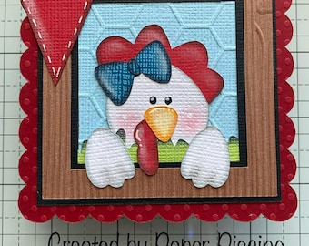 Chicken Frame Peeker Premade Paper Piecing by Babs