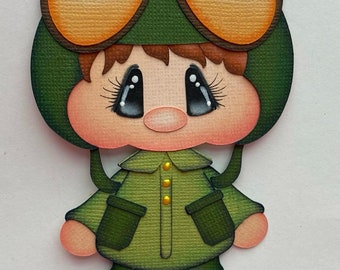 Air Force Boy Red Hair Premade Paper Piecing by Babs