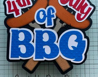 4th of July BBQ Title Premade Paper Piecing by Babs