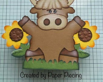 Sitting Sunflower Cow Premade Paper Piecing by Babs