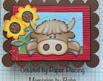 Cow Frame Peeker Premade Paper Piecing by Babs