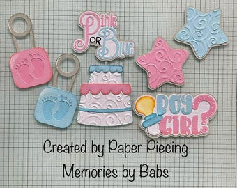 Baby Gender Reveal Premade Paper Piecing by Babs