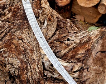 Espada Zulfiqar de acero de Damasco hecha a mano, Shamshir islámico con funda de cuero y empuñadura de Micarta.