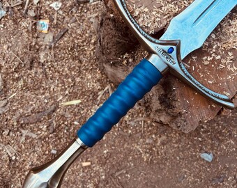 Réplica de la espada Glamdring: Figura coleccionable de Gandalf en El Señor de los Anillos con placa de exhibición ForgeEdgeCrafts