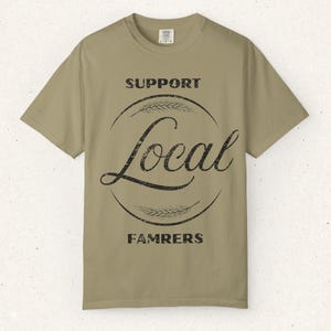 Steun lokale boeren T-shirt | Farm Fresh T-shirt met print | Rustiek landshirt | Homestead Garden-T-shirt
