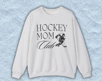 Hockey Mom Sweatshirt | Graphic Hockey Crewneck | Team Mom Shirt | Game Day Outfit | Hockey Season Apparel | School Spirit Wear | Team Pride