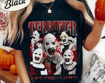 Comfort Color Terrifier Art The Clown Shirt, Scary Horror Clown Bootleg Shirt, Scary Movie Shirt, Halloween Party, Horror Fan Gift Unisex,