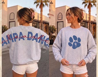 Sudadera personalizada con estampado grande en la espalda para entrenadora de baile, nombre del equipo personalizado, número, día del partido, mascota de la escuela, equipo universitario, mamá de fútbol americano, empresa
