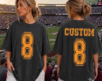Camiseta Comfort Colors personalizada con números grandes y letras de equipos deportivos universitarios, regalos para amantes del béisbol para mamás, sudadera con espíritu deportivo para el día del partido.