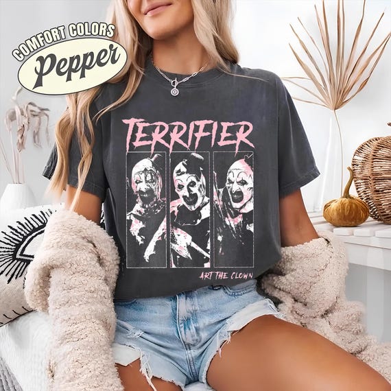 Terrifier Art The Clown Shirt, Horror Movie T-Shirt, Scary Clown Tee, Horror Fan Gift Unisex, Scary Horror Clown T-Shirt, Comfort Colors