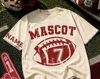 Camiseta Comfort Colors® con nombre y número personalizados, camiseta de fútbol con número personalizado, camiseta con número de equipo universitario, camiseta de fútbol con nombre y número personalizados para la familia.