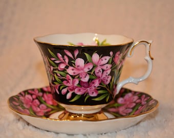 Royal Albert Bone China England Provincial Flowers Fireweed Teacup and Saucer Collectable Set