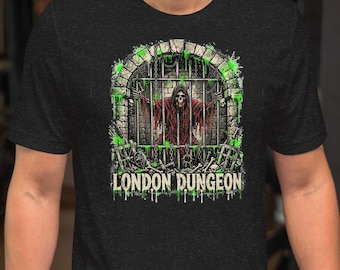 LONDON DUNGEON Crimson Ghost Halloween Horror Punk Goth Emo Unisex t-shirt