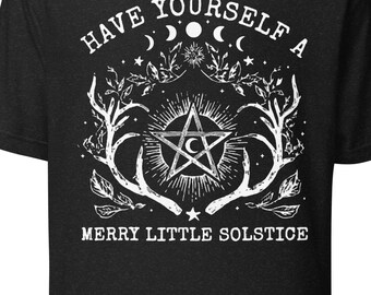 Have Yourself a Merry Little SOLSTICE on Dark Tee Yule Christmas Pagan Holiday Unisex t-shirt