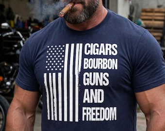 Cigars Bourbon Guns and Freedom Unisex t-shirt
