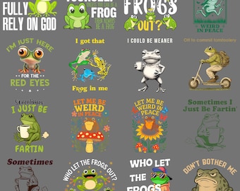 Vintage Frog Meme PNG, Cute Animal Humor Clipart, Slay Retro Amphibian Sublimation Design, Digital Download