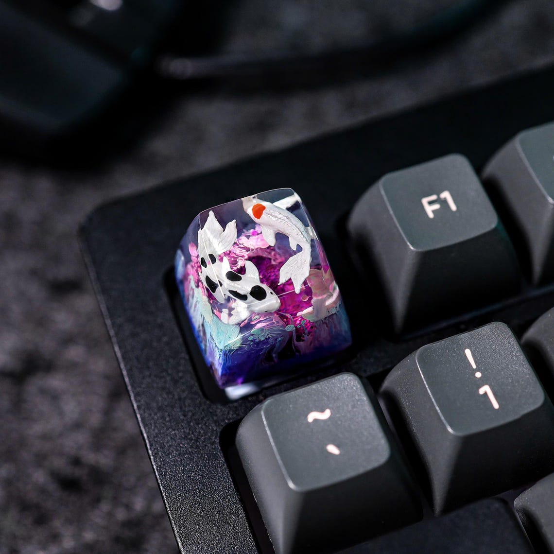 Resin Koi Fish Artisan Keycap, Handmade Keycap for Mechanical Keyboard ...