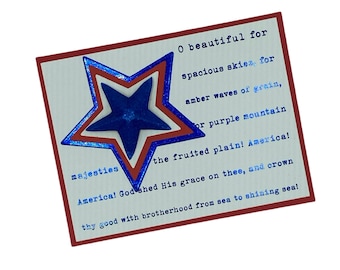 Patriotic Card, Red White and Blue Card, USA Card, Military Card, Handmade Patriotic Card, Fourth of July Card, America, Patriotic, Stars