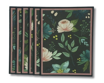 Cartes de notes vierges, cartes vierges, jeu de cartes de notes, cartes de notes florales de printemps, cartes de notes florales, papeterie, ensemble de 6, cartes de remerciement, printemps