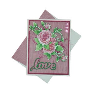 Tarjeta de amor, Tarjeta de amor para cónyuge, Tarjeta de rosa, Tarjeta de rosa de amor, Tarjeta de boda, Tarjeta de aniversario, Tarjeta de despedida de soltera, Tarjeta floral, Rosa, Amor