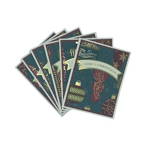 Christmas Ornament Card Set, Blank Christmas Card Set, Christmas Cards, Set of 6, Christmas Ornament Cards, Stationery