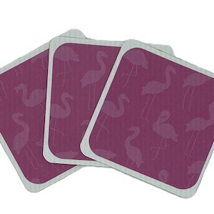 Mini Cartões de Nota, Mini Cartões Feitos à Mão, Mini Cartões Flamingo, Cartões 3 x 3, Mini Cartões, Conjunto de 8 Cartões, Cartão para Amigos, Caixas para Presentes