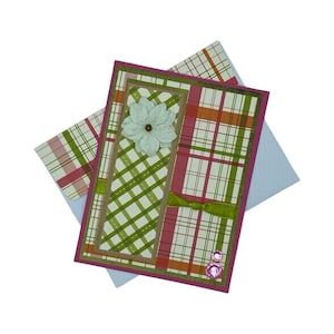 Thinking of You Card, Miss You Card, All Occasion Card, Thinking of You, kaart voor familie, kaart voor vriendin, moederkaart, roze groen, geruit