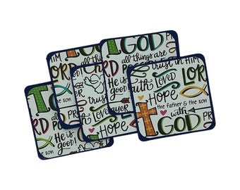 Mini Religious Note Cards: Faith Hope Love, Set of 8