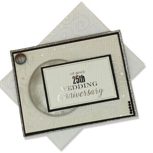 25th Wedding Anniversary Card, Silver Anniversary Card, Handmade Anniversary Card, Anniversary, 25, Silver Anniversary, Wedding Anniversary
