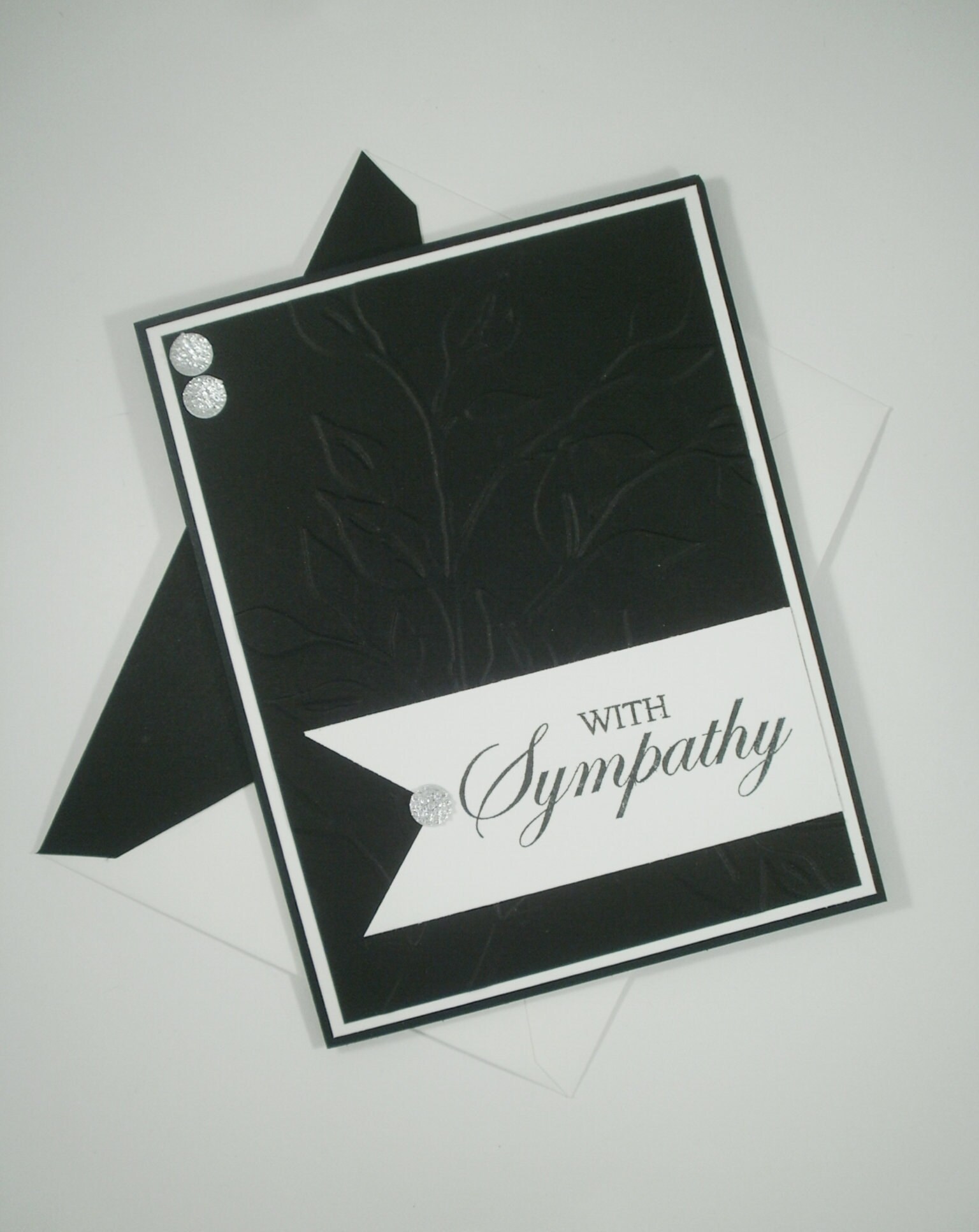 Black Embossed Sympathy Card Sympathy Card With Sympathy