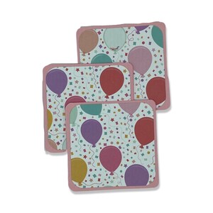 Mini verjaardagskaarten, mini verjaardagskaarten, ballonnen kaarten, geschenkverpakkingen, handgemaakte minikaarten, verjaardagskaarten, set van 8, 3 x 3 kaarten