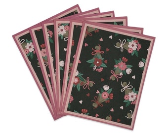 Cartes de correspondance vierges, cartes vierges, ensemble de cartes de correspondance, cartes de correspondance florales printanières, cartes de correspondance florales, papeterie, ensemble de 6, cartes de remerciement, printemps