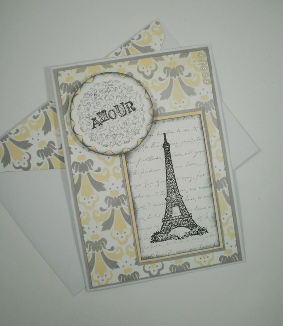 Eiffel Tower Card Paris Card Eiffel Tower Paris Love Card Etsy