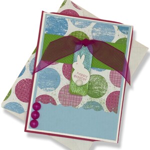Carte de Pâques faite main, carte de Joyeuses Pâques, carte de lapin de Pâques, carte de Pâques pour enfants, carte de Joyeuses Pâques pour la famille, carte de Joyeuses Pâques faite main