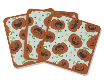 Halloween Mini Jack O'Lantern Cards, 3x3 Treat Bag Notes