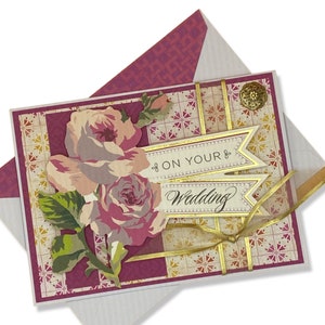 Handgemachte Hochzeitskarte, Auf Ihrer Hochzeitskarte, Blumenhochzeitskarte, Hochzeitstagkarte, Hochzeitsduschekarte, Hochzeitsglückwunschkarte