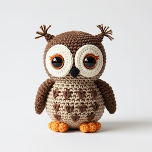 Owl Crochet Pattern PDF – Amigurumi Cute Owl Toy Tutorial – Woodland Animal Crochet Plush Pattern