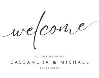 Minimalist Wedding Welcome Sign: Editable Canva Template (Digital Download)